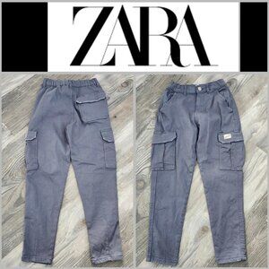 NWOT Zara Gray Cargo Tapered Pants Boys Size 9